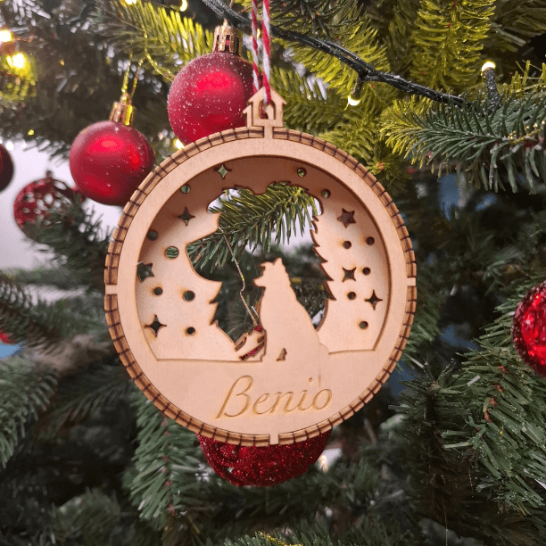 🐶🎄 Bombka z Psem — 150 Ras do Wyboru + Grawer Imienia