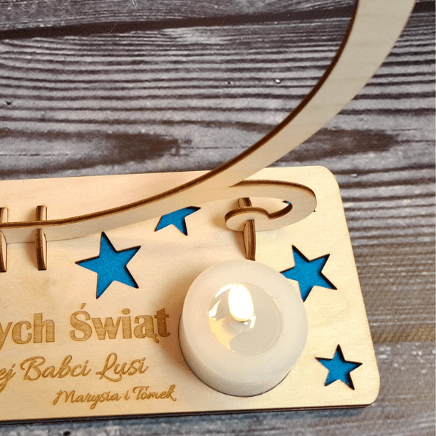 🎁Zestaw Premium: Foto Bombka + Podstawka ze Świeczką LED