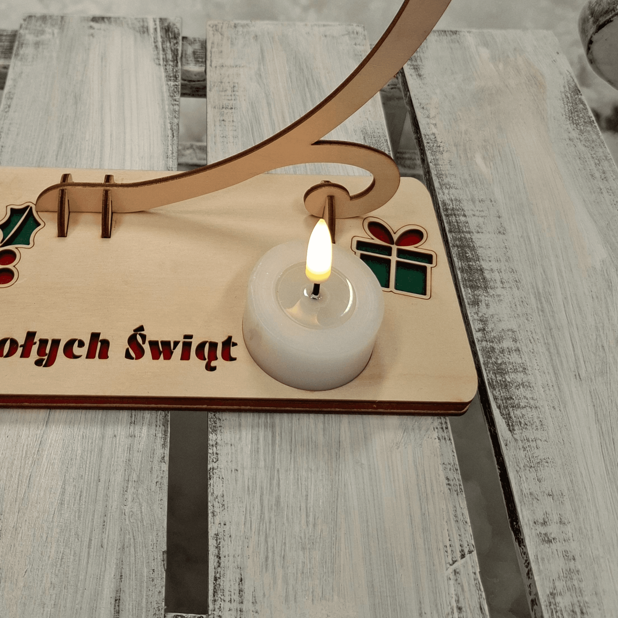 🎁Zestaw Premium: Foto Bombka + Podstawka ze Świeczką LED