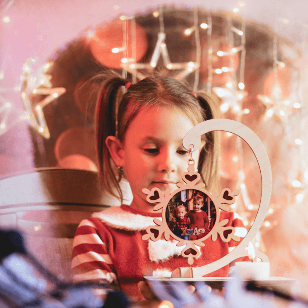 🎁Zestaw Premium: Foto Bombka + Podstawka ze Świeczką LED